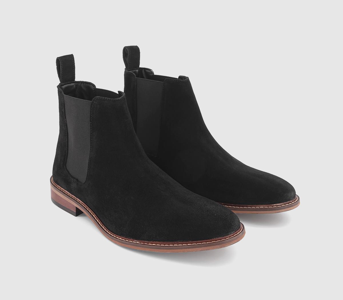 OFFICE Mens Beacon Chelsea Boots Black Suede, 11