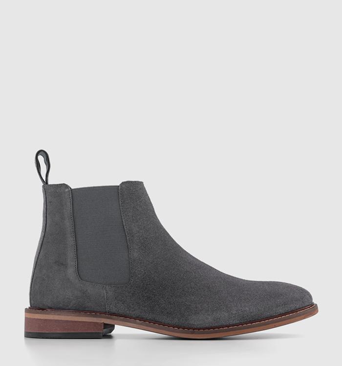 Light grey outlet suede chelsea boots