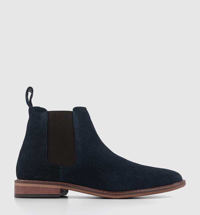 OFFICE Beacon Chelsea Boots Navy Suede