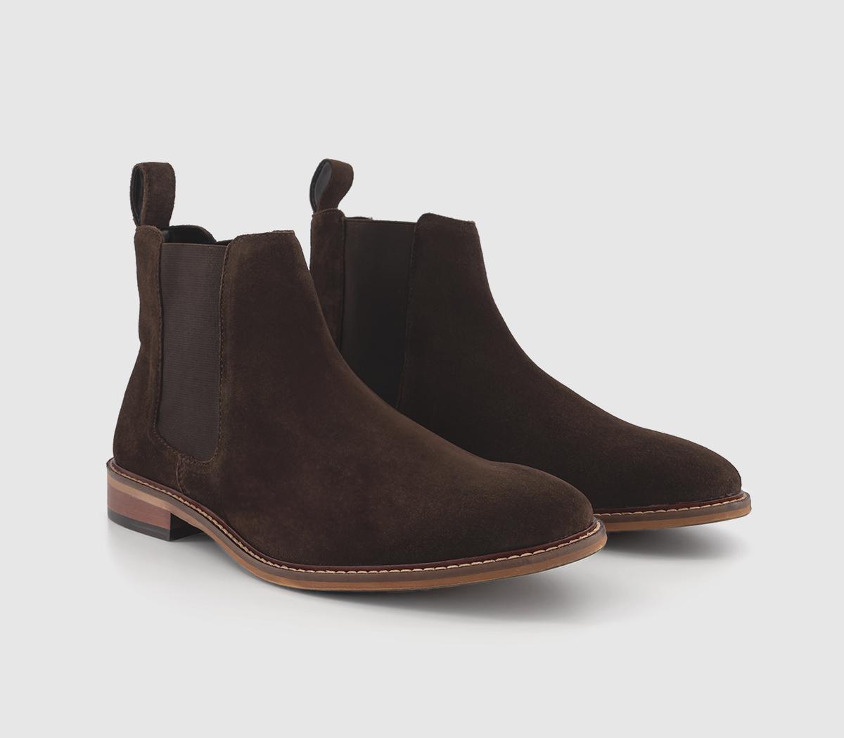 OFFICE Beacon Chelsea Boots Chocolate Suede - Men’s Boots
