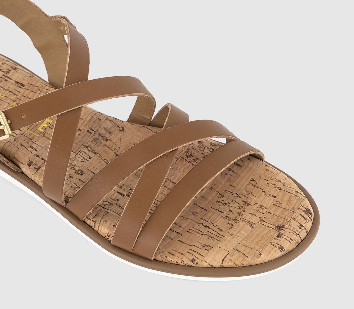 OFFICESolar Multistrap Cork FootbedsTan Leather