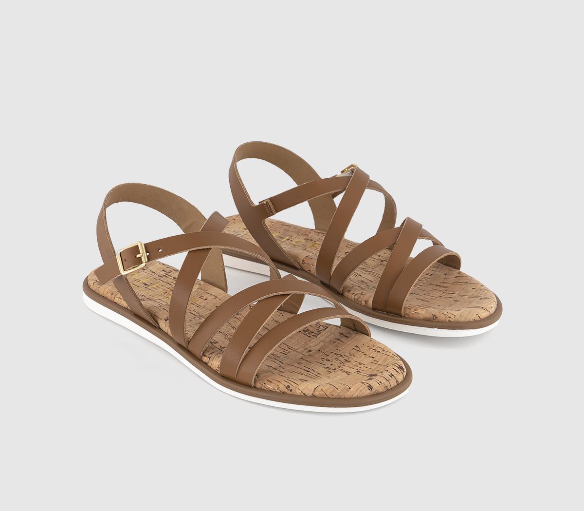 OFFICESolar Multistrap Cork FootbedsTan Leather