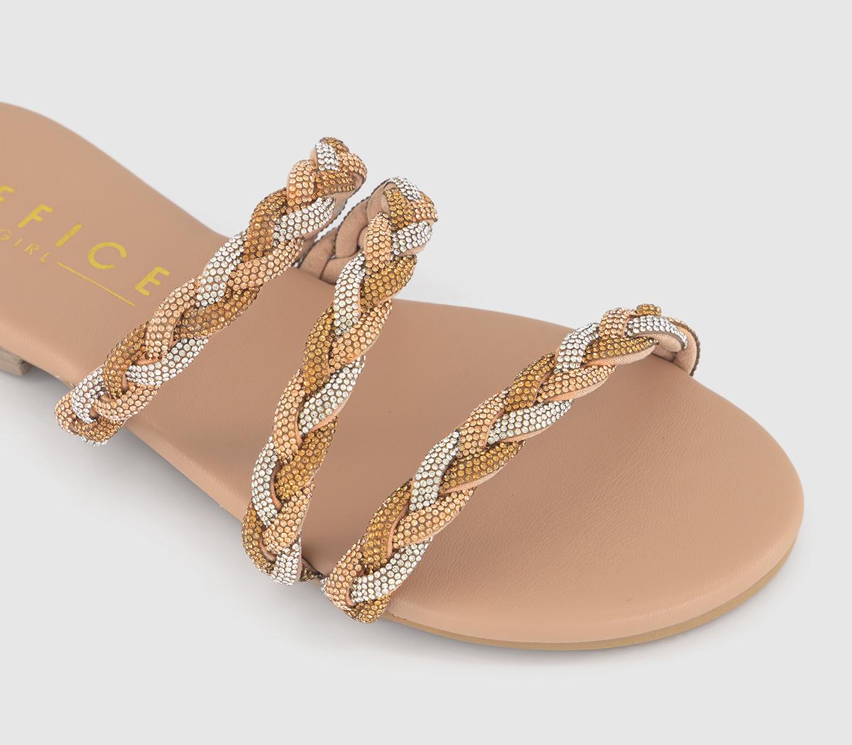 OFFICEShyla Embellished Multi Strap Sandals Blush Suede