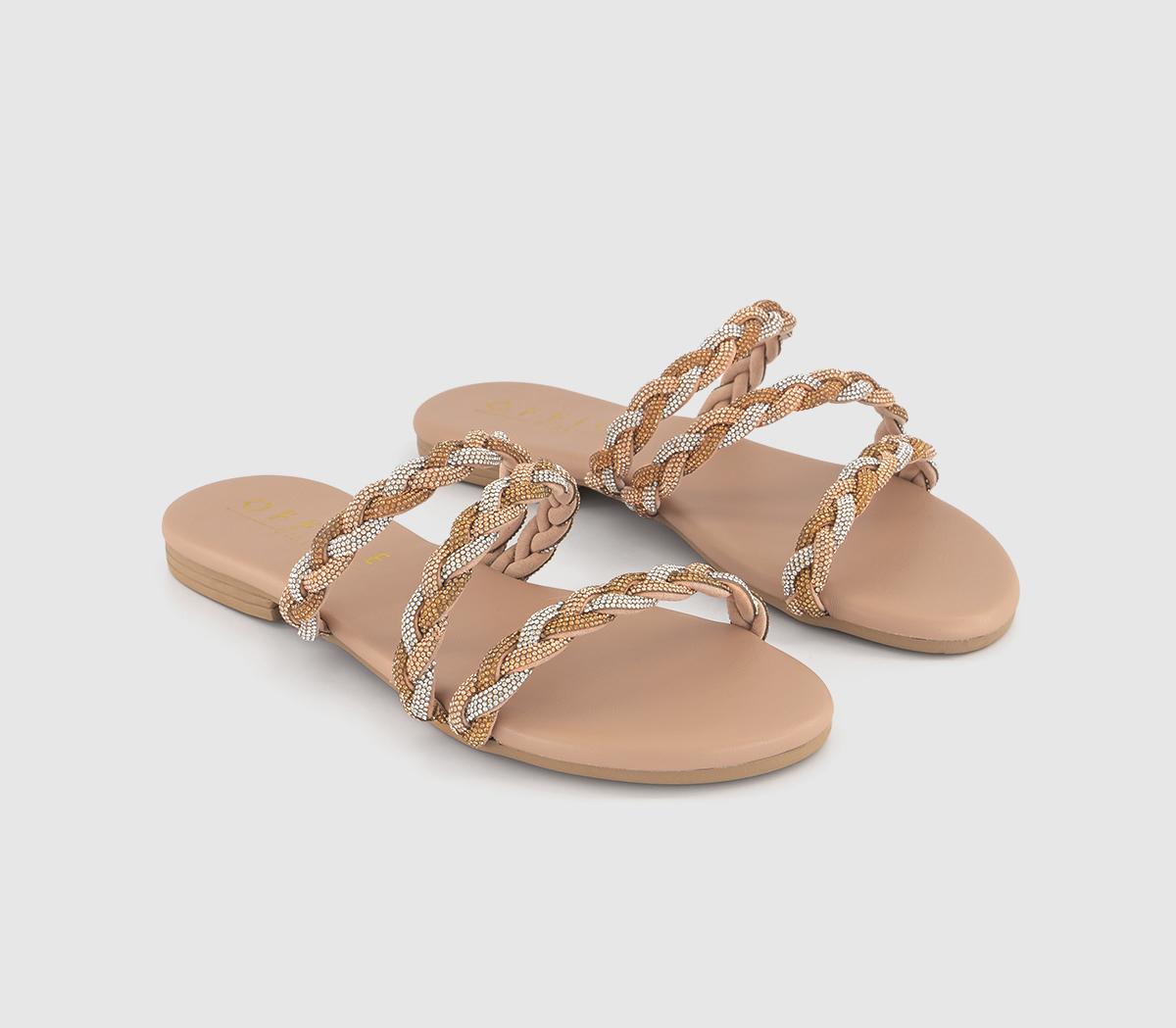 OFFICEShyla Embellished Multi Strap Sandals Blush Suede