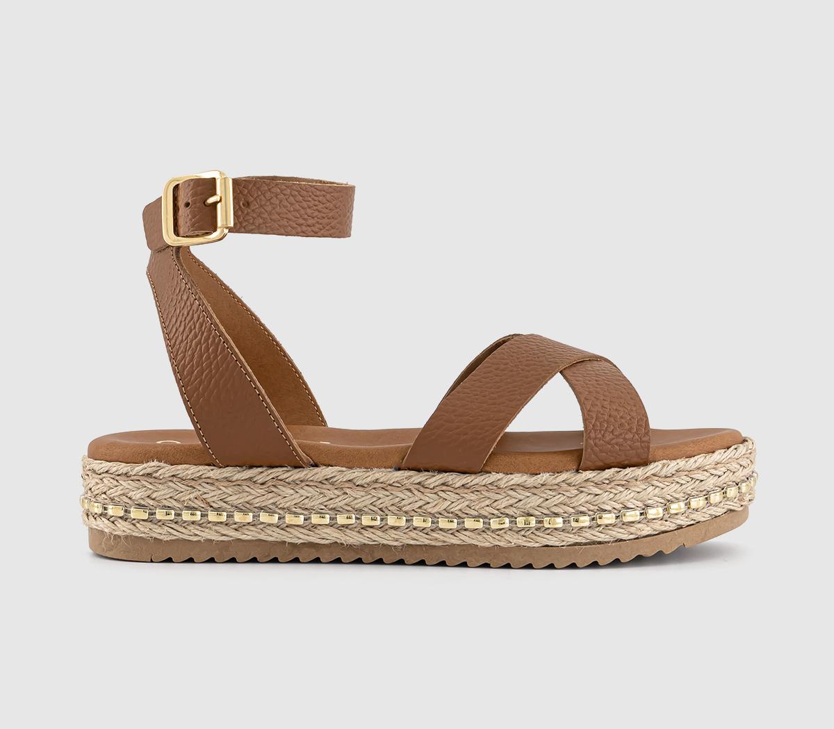 Tan flatforms on sale