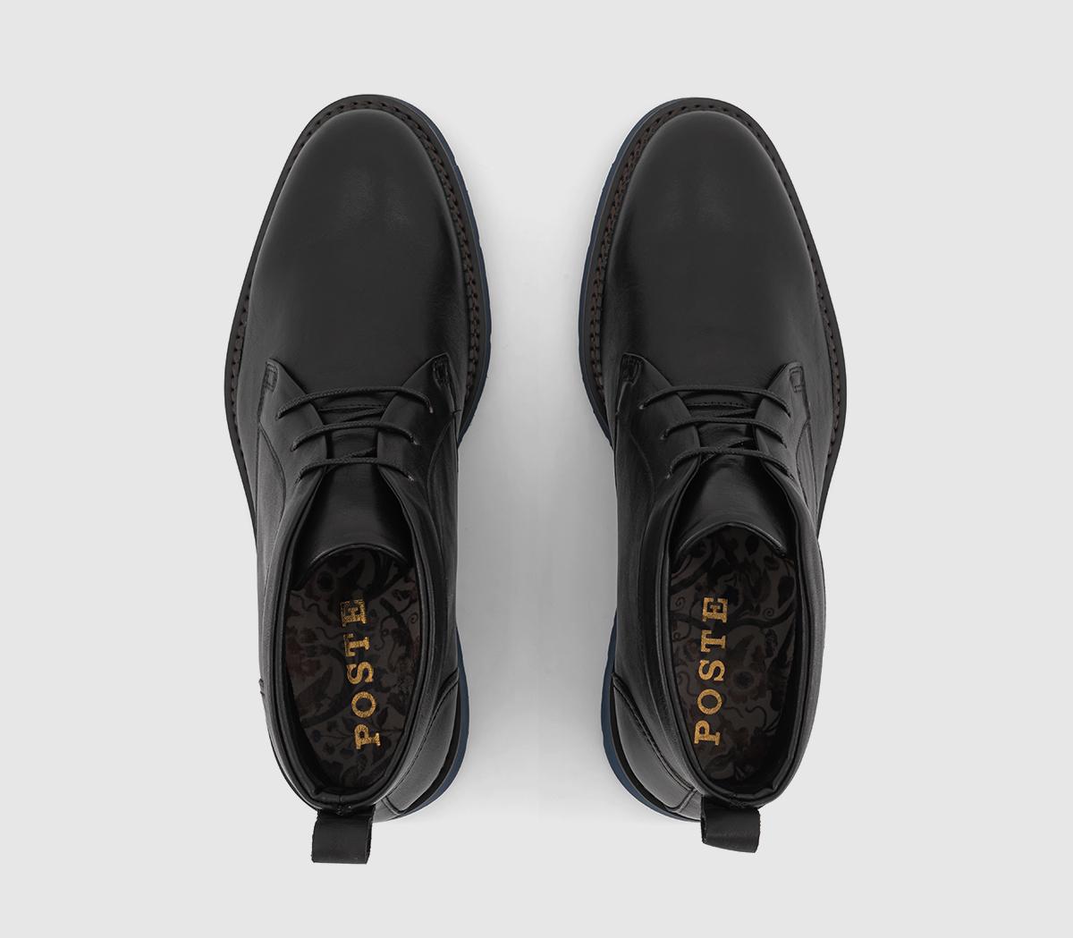 PostePetersham Contrast Outsole Chukka Boots PostePetersham Contrast Outsole Chukka BootsBlack Leather