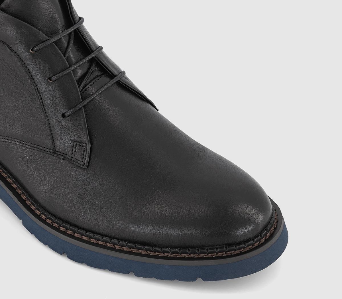 PostePetersham Contrast Outsole Chukka Boots PostePetersham Contrast Outsole Chukka BootsBlack Leather