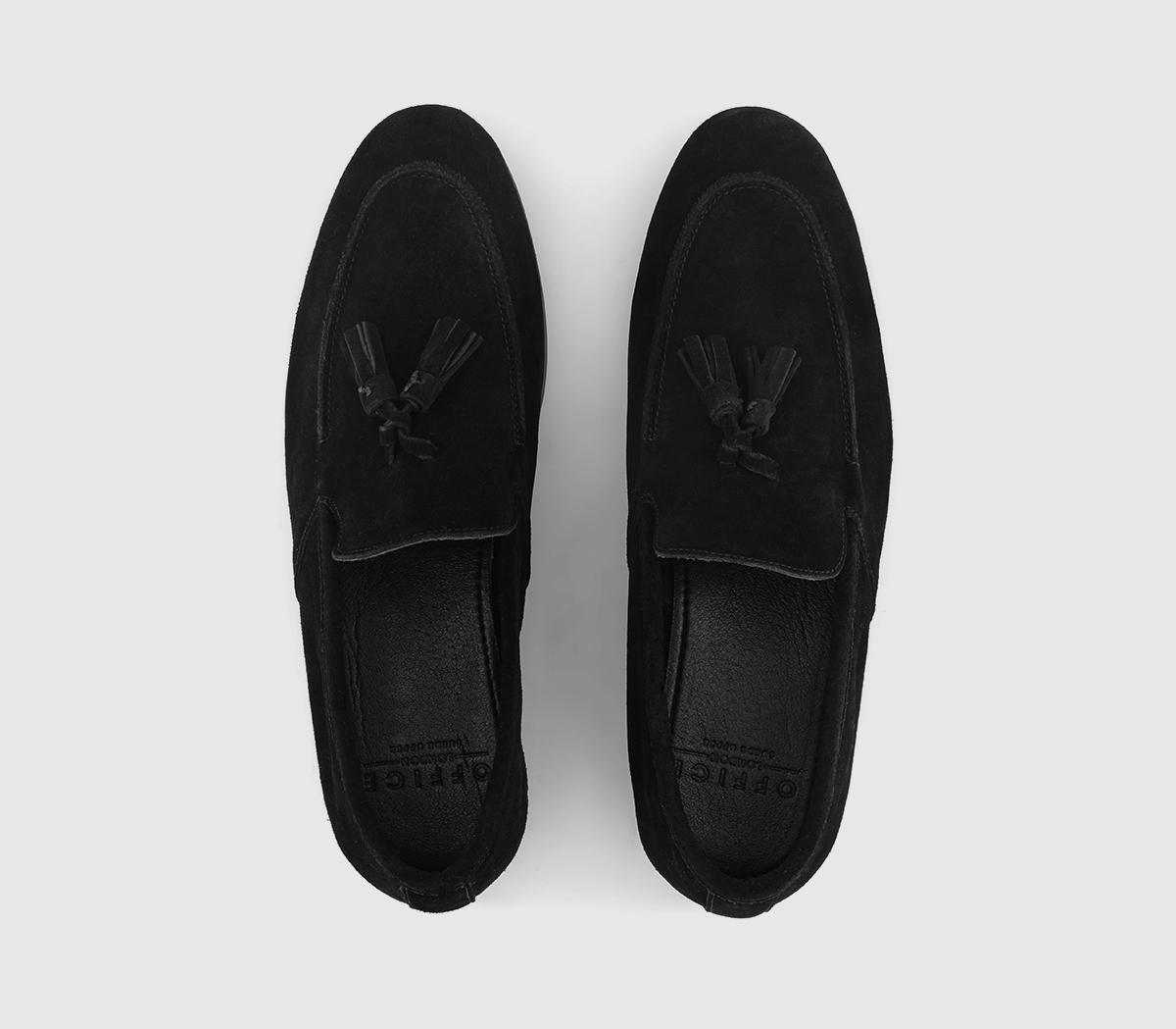 OFFICE Memming Tassel Loafers Black Suede Men’s Loafers