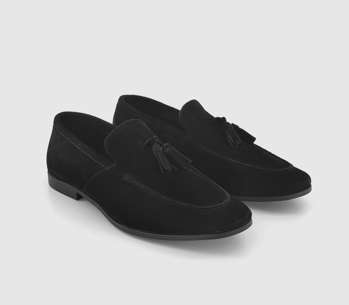 OFFICE Memming Tassel Loafers Black Suede - Men’s Loafers