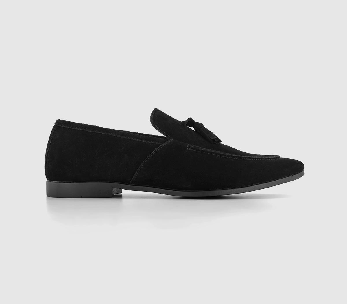 Suede sale black loafers