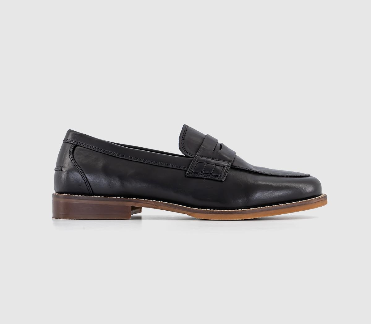 Marlborough Penny Loafers Black Leather