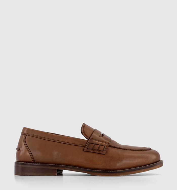 OFFICE Marlborough Penny Loafers Tan Leather