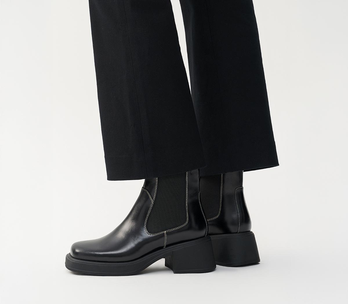 Vagabond Shoemakers Dorah Chelsea Boots Black White - Women's