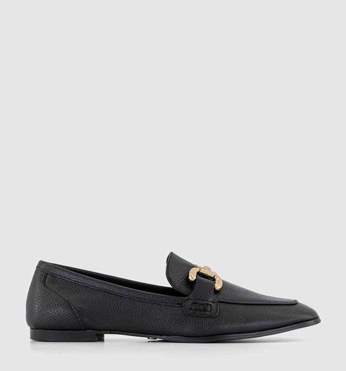 OFFICE Farland Leather Trim Loafers Black Leather
