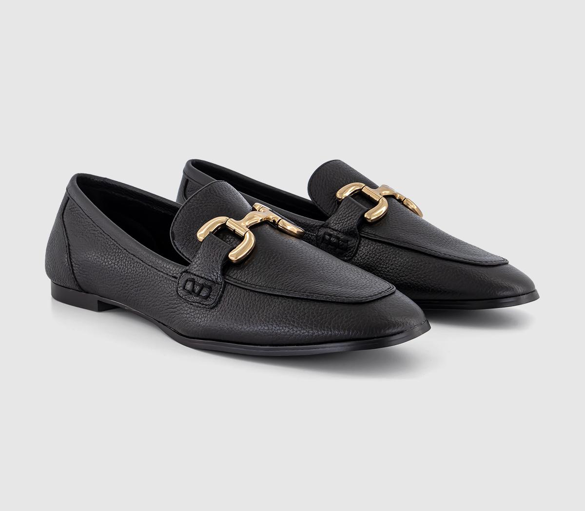 OFFICE Farland Leather Trim Loafers Black Leather - Flat Shoes for Women