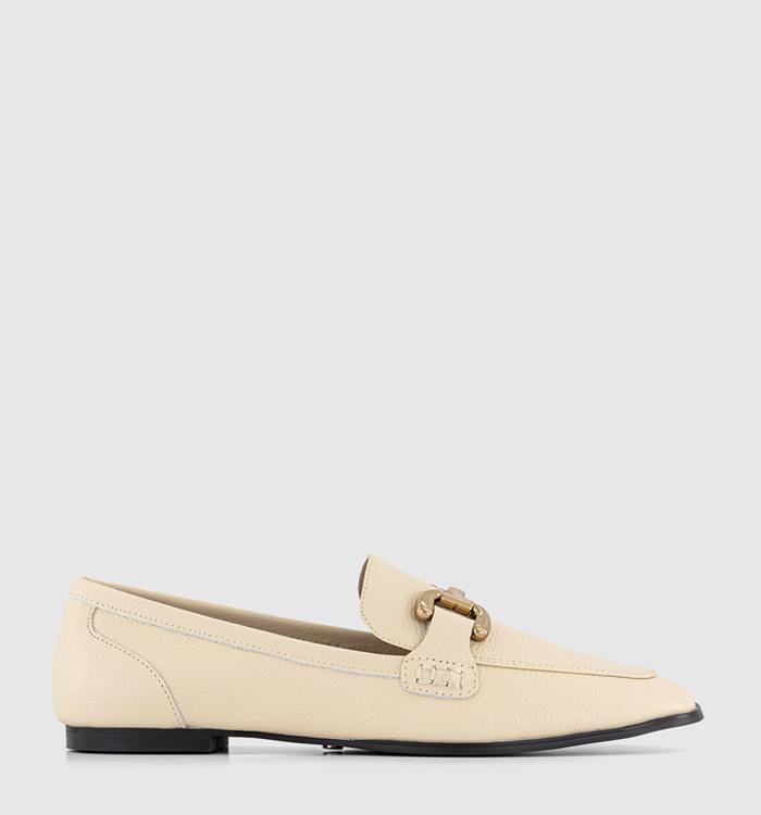 OFFICE Farland Leather Trim Loafers Off White Leather