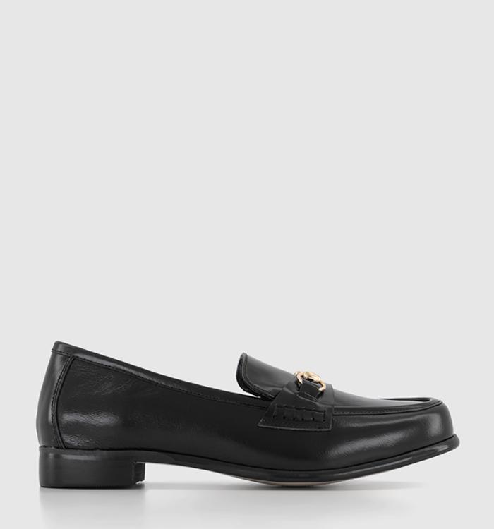 OFFICE Formula Snaffle Trim Leather Loafers Black Leather