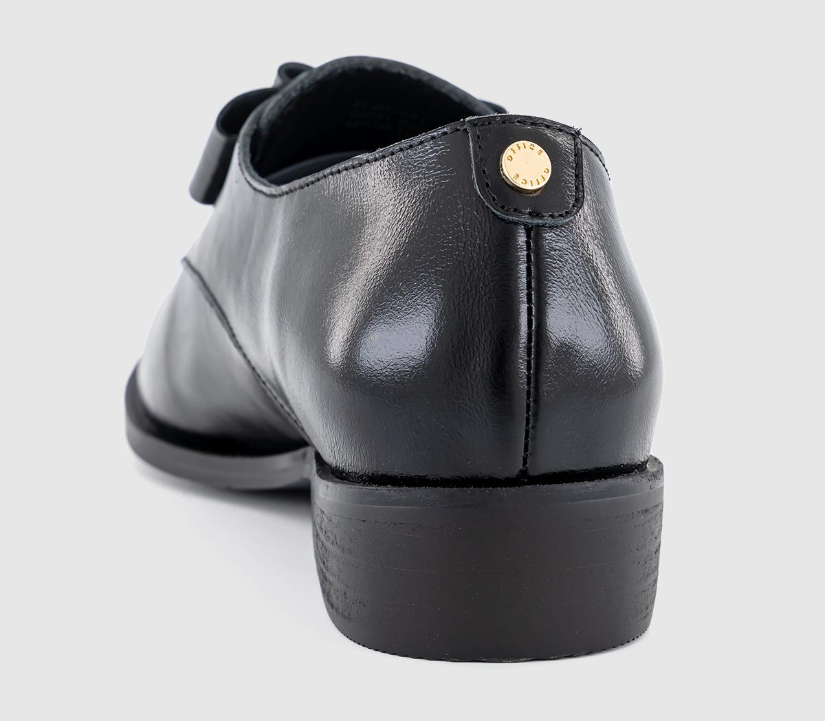 OFFICEFlextra High Vamp Leather Bow ShoesBlack Leather