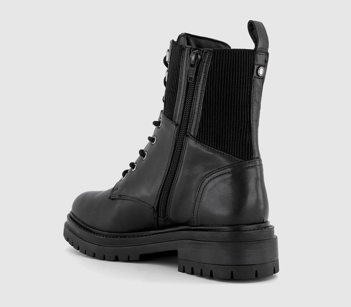 OFFICEAffirmation Elastic Panel Lace Up BootsBlack Leather