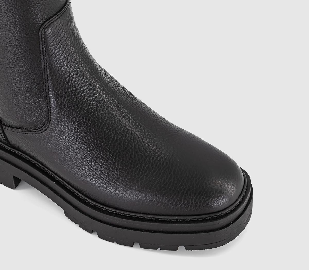 OFFICEAmira Cleated Sock BootsBlack Leather