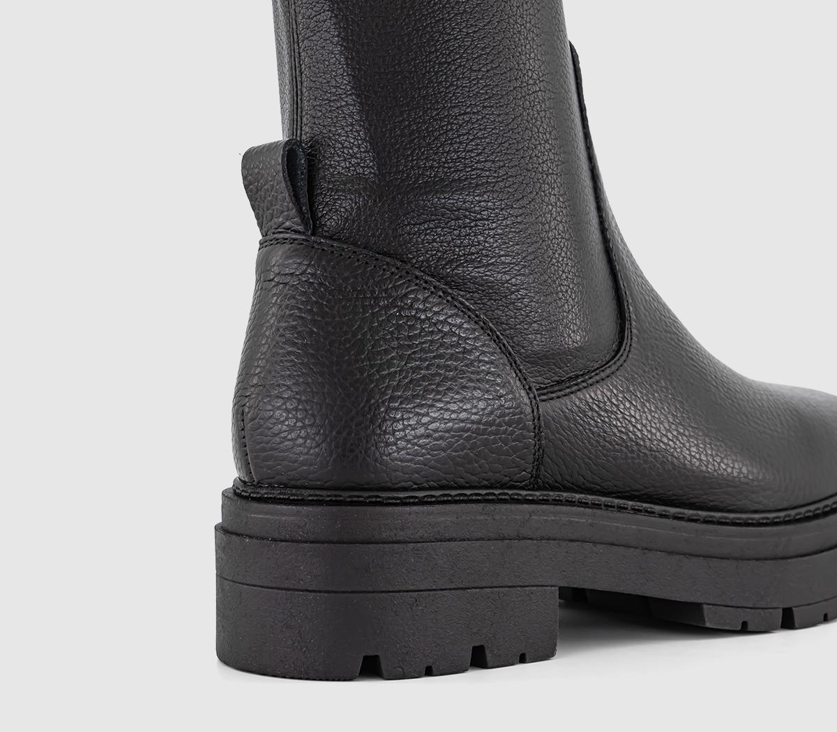 OFFICEAmira Cleated Sock BootsBlack Leather