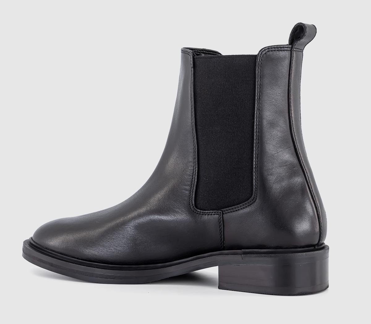 OFFICE Astro Clean Sole Chelsea Boots Black Leather - Women's Ankle Boots