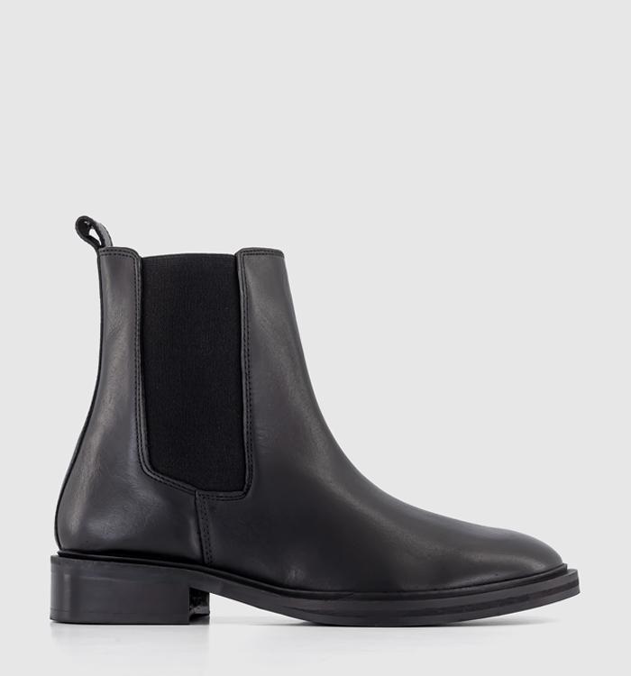 OFFICE Astro Clean Sole Chelsea Boots Black Leather