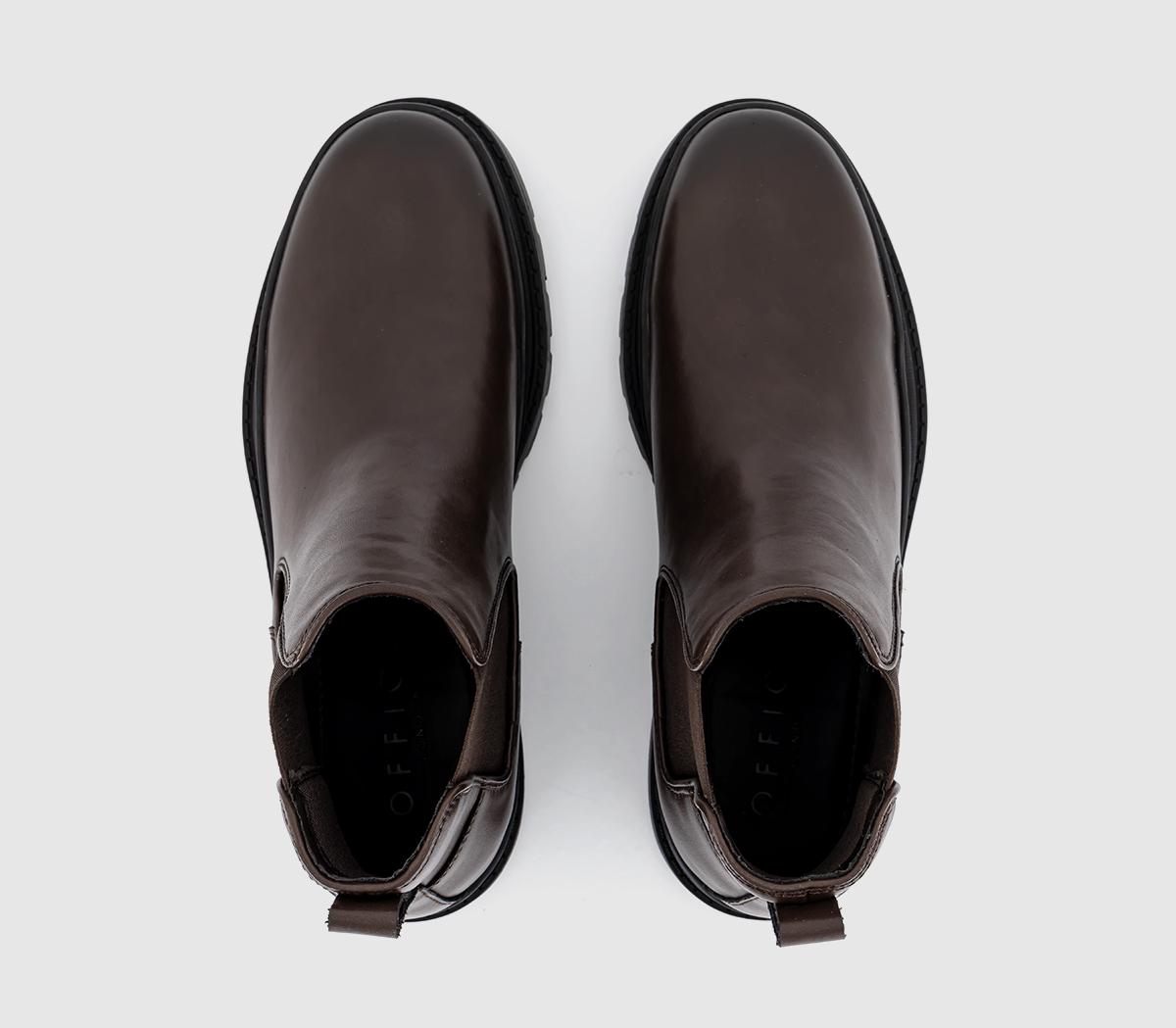 OFFICE Brampton Chunky Chelsea Boots Brown - Men's Casual Shoes