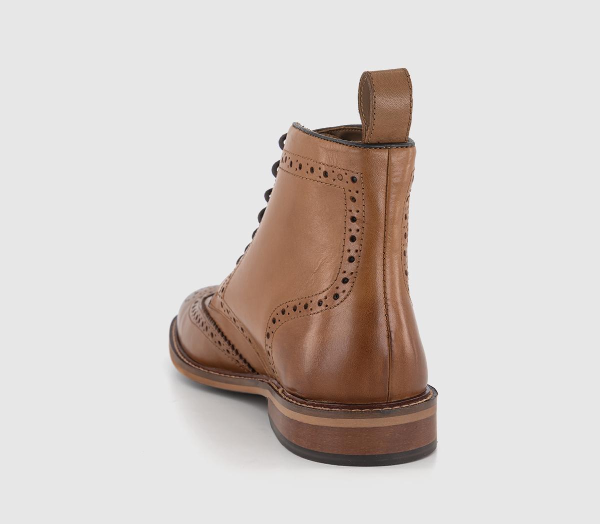 OFFICEBladon Brogue Lace Up BootsTan Leather
