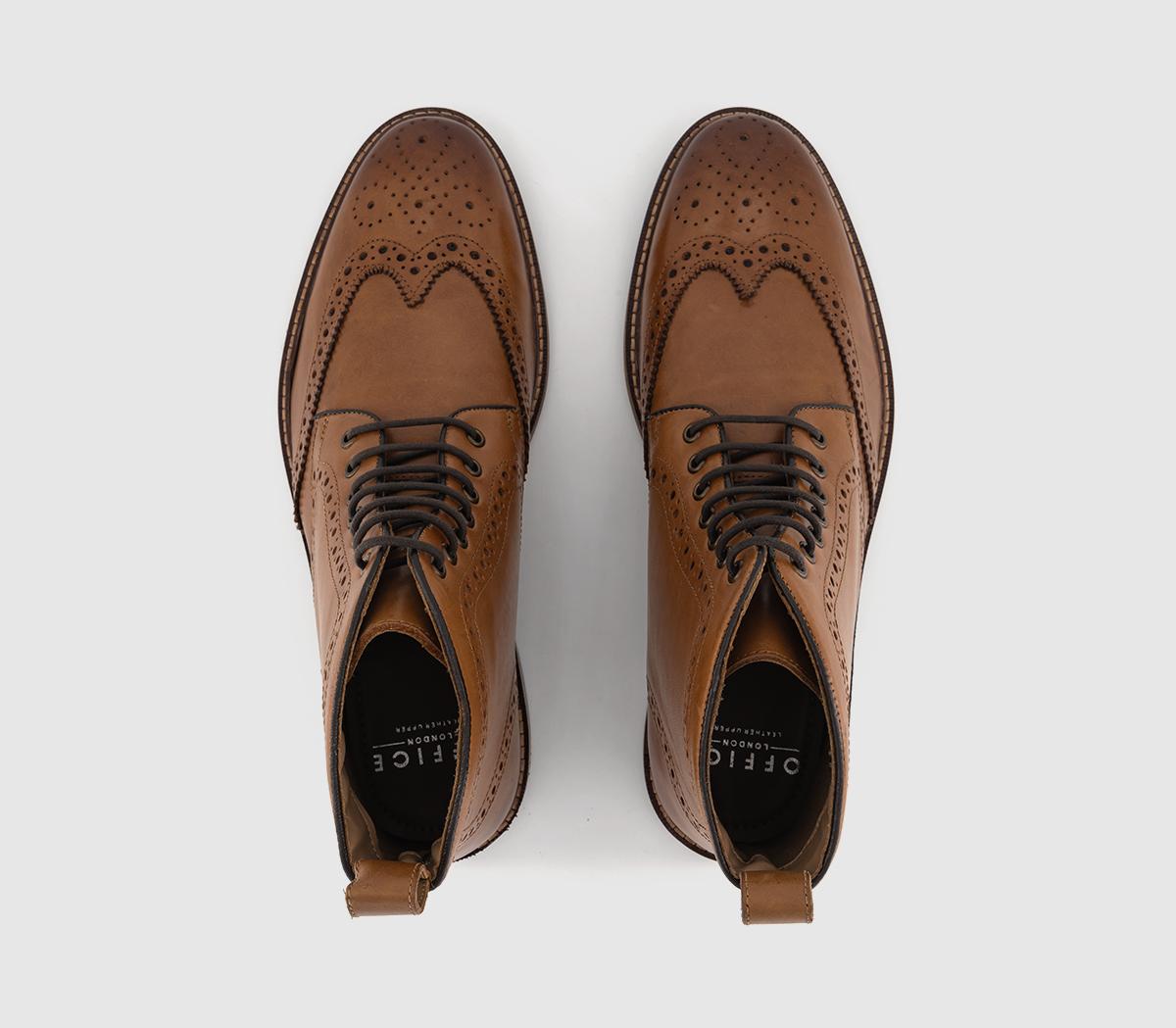 OFFICEBladon Brogue Lace Up BootsTan Leather
