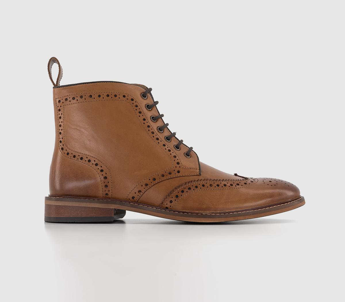 OFFICEBladon Brogue Lace Up BootsTan Leather