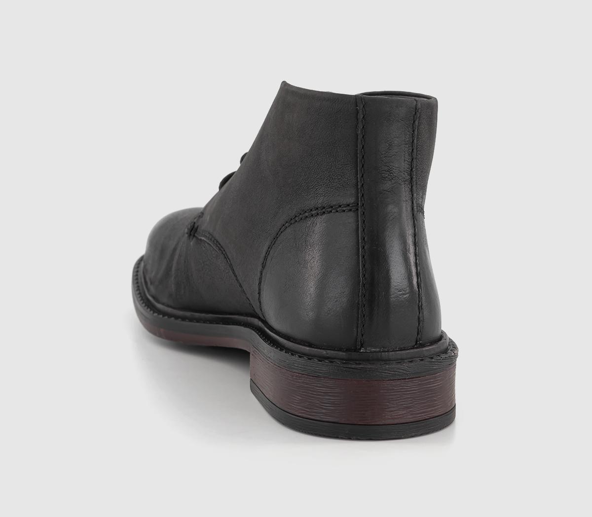 OFFICE Burlington Chukka Boots Black Leather - Men’s Boots