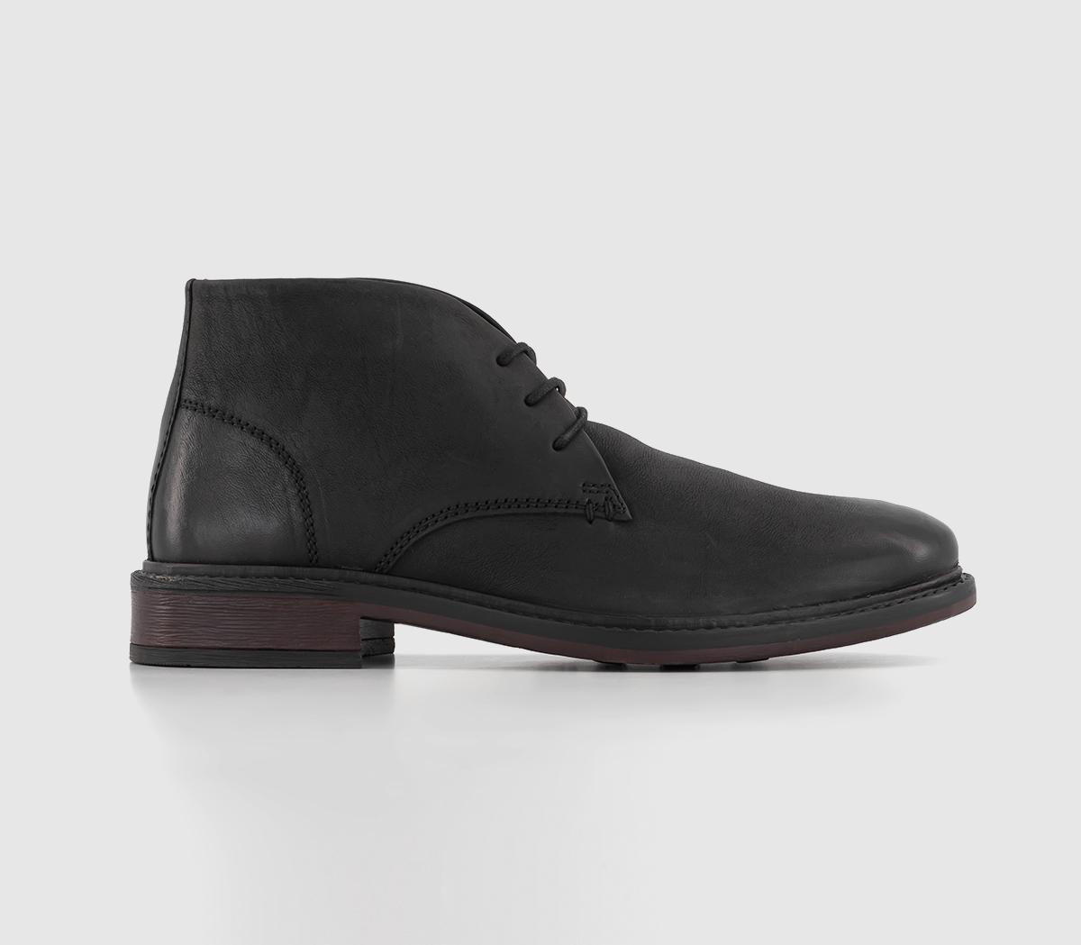 OFFICE Burlington Chukka Boots Black Leather - Men’s Boots