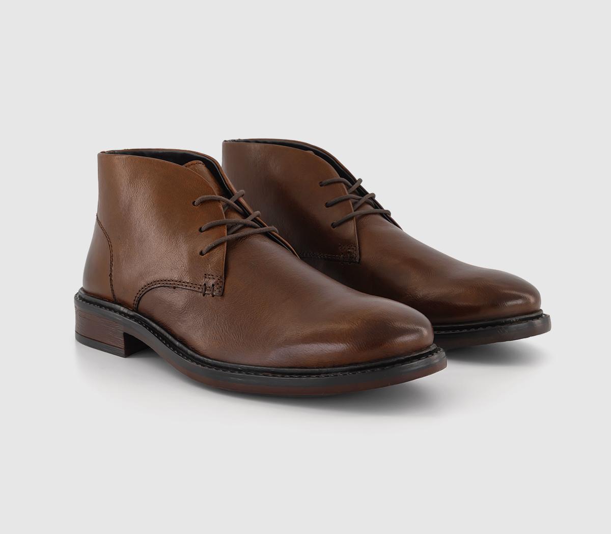 OFFICE Mens Burlington Chukka Boots Brown Leather, 11