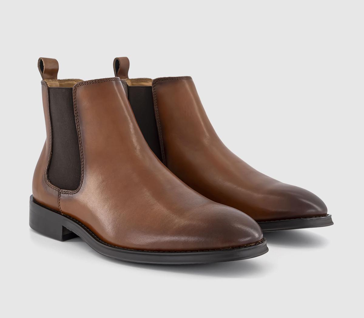 OFFICE Blenheim Chelsea Boots Tan Leather, 10