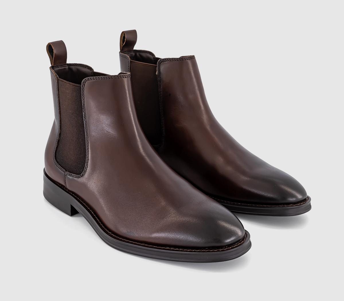 OFFICE Mens Blenheim Chelsea Boots Brown Leather, 7