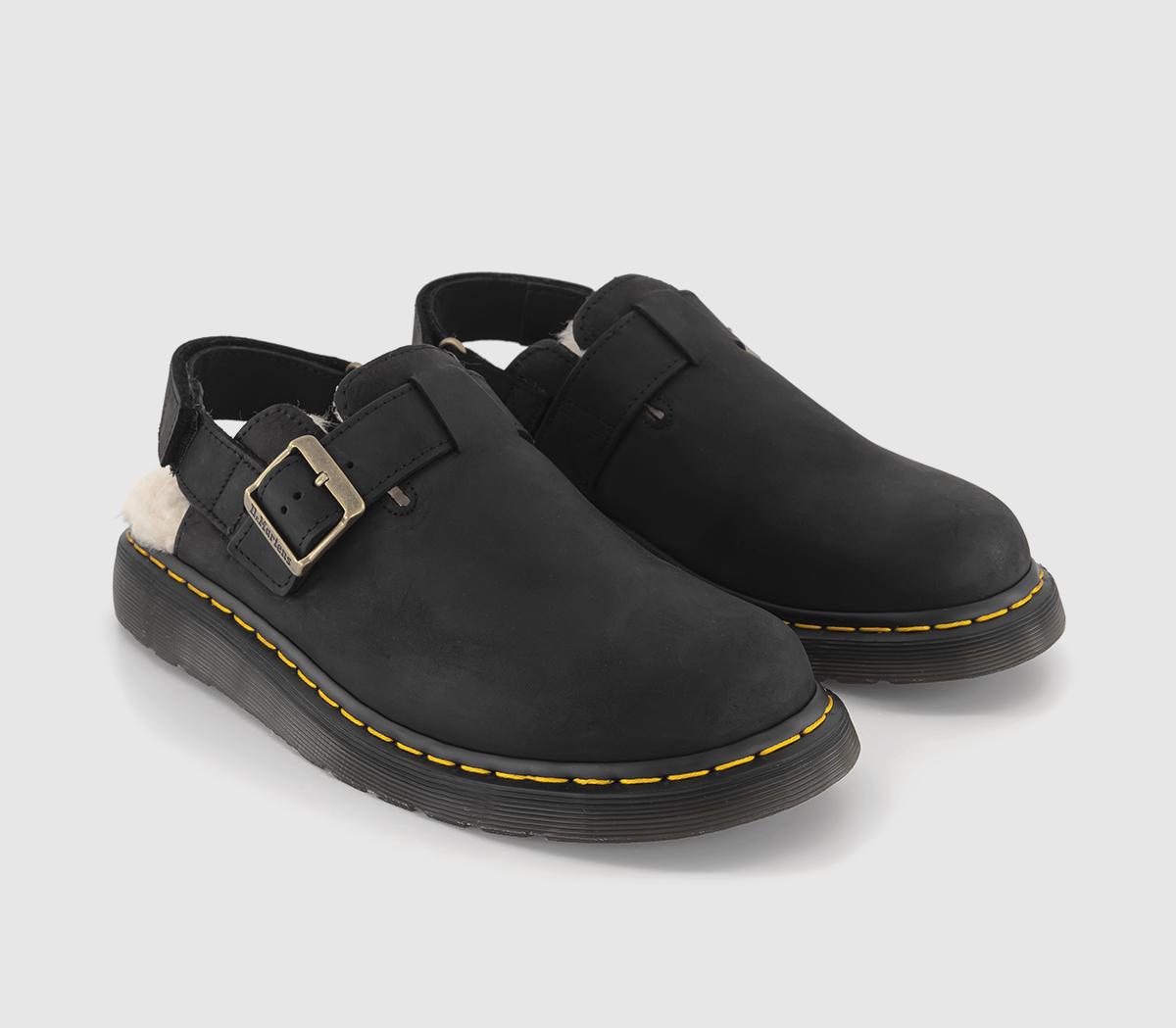 Dr. Martens Jorge II Fur Lined Mules Black - Flat Shoes for Women