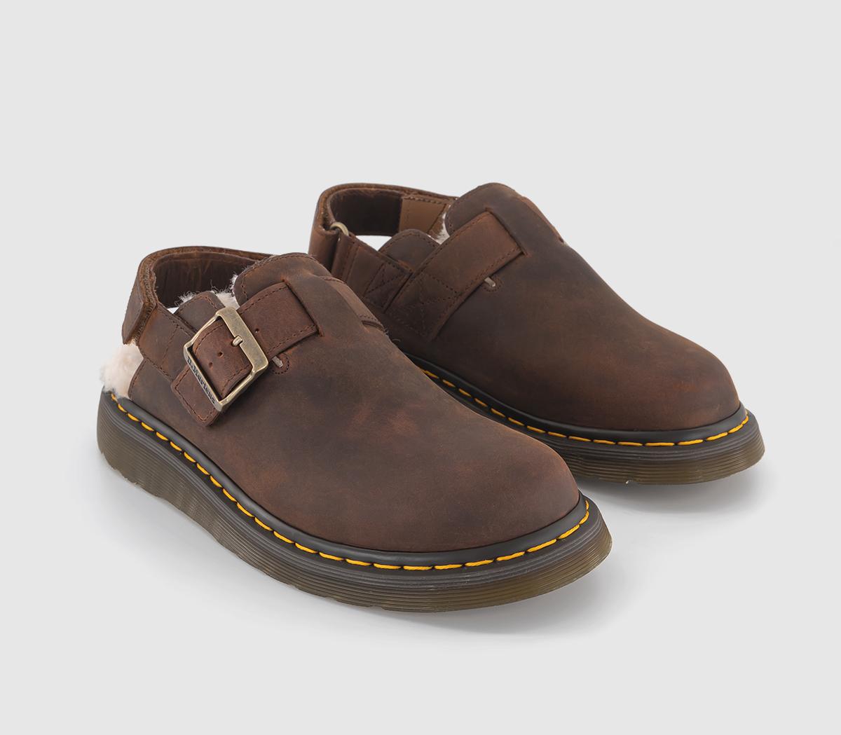 Dr. Martens Jorge II Fur Lined Mules Warm Tan - Flat Shoes for Women