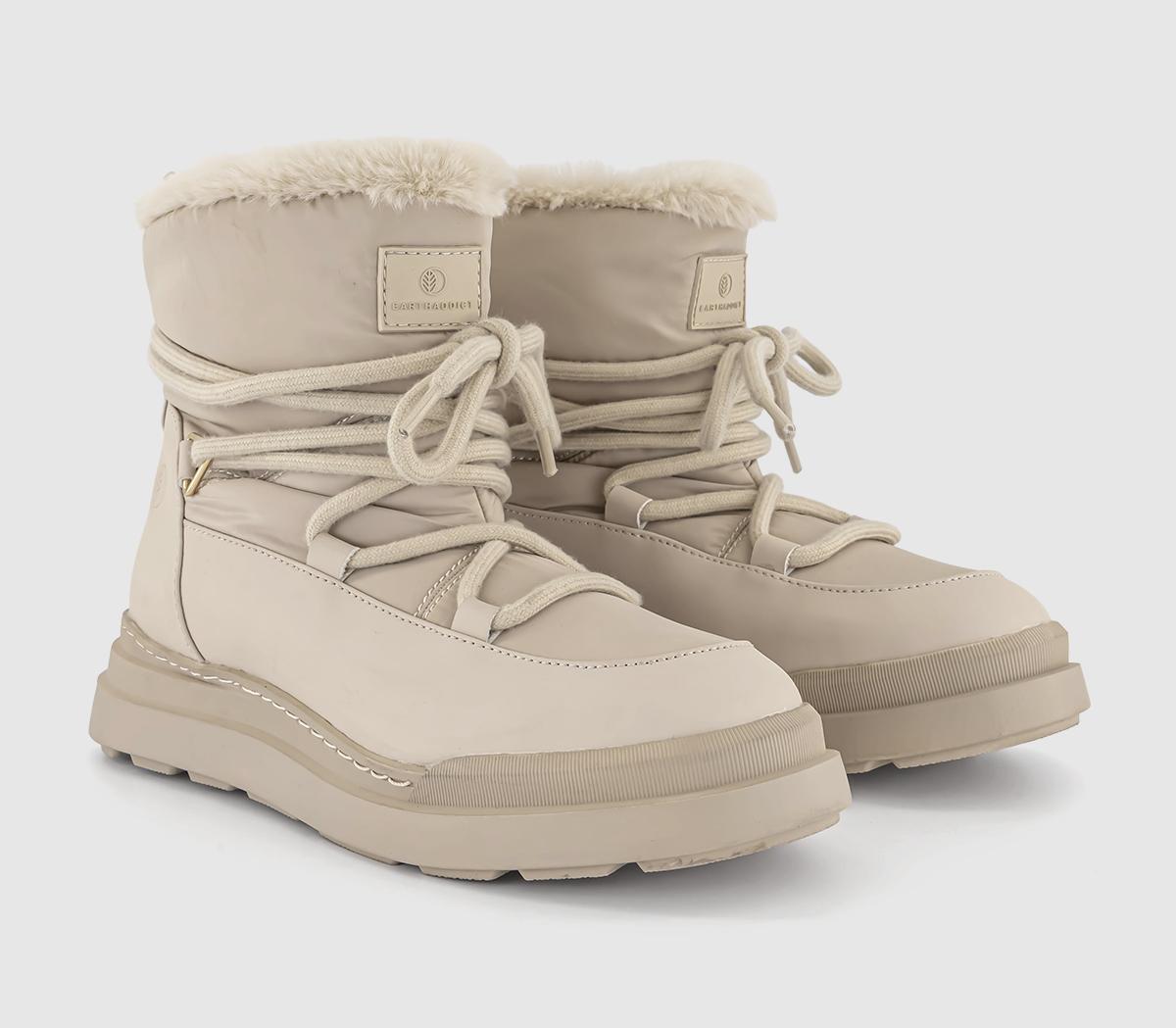 Earthaddict Womens Earth Addict: Eira Warm Lined Snow Boots Beige Natural, 4