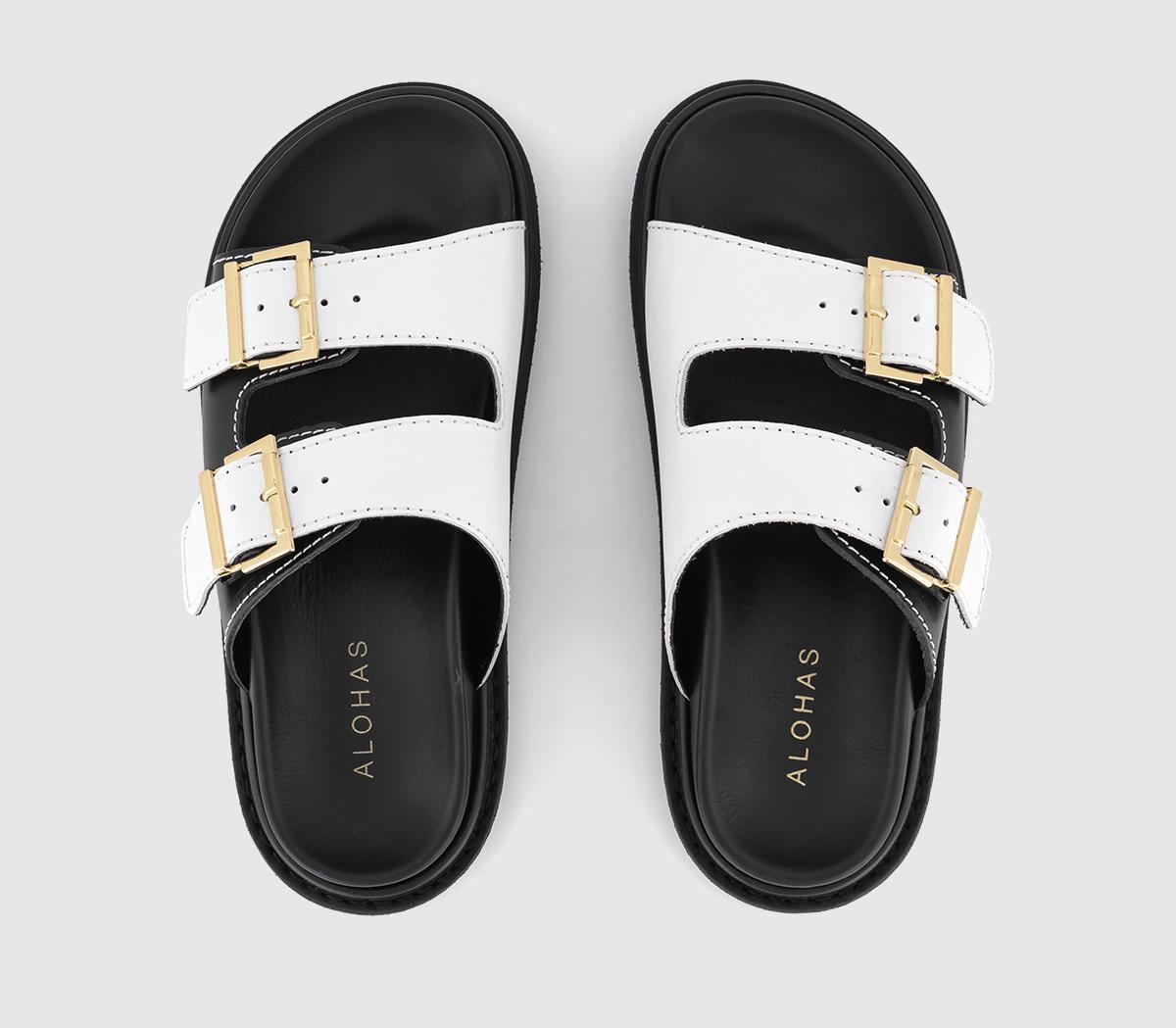 ALOHASBuckle Strap Sandals ALOHASBuckle Strap SandalsBlack White