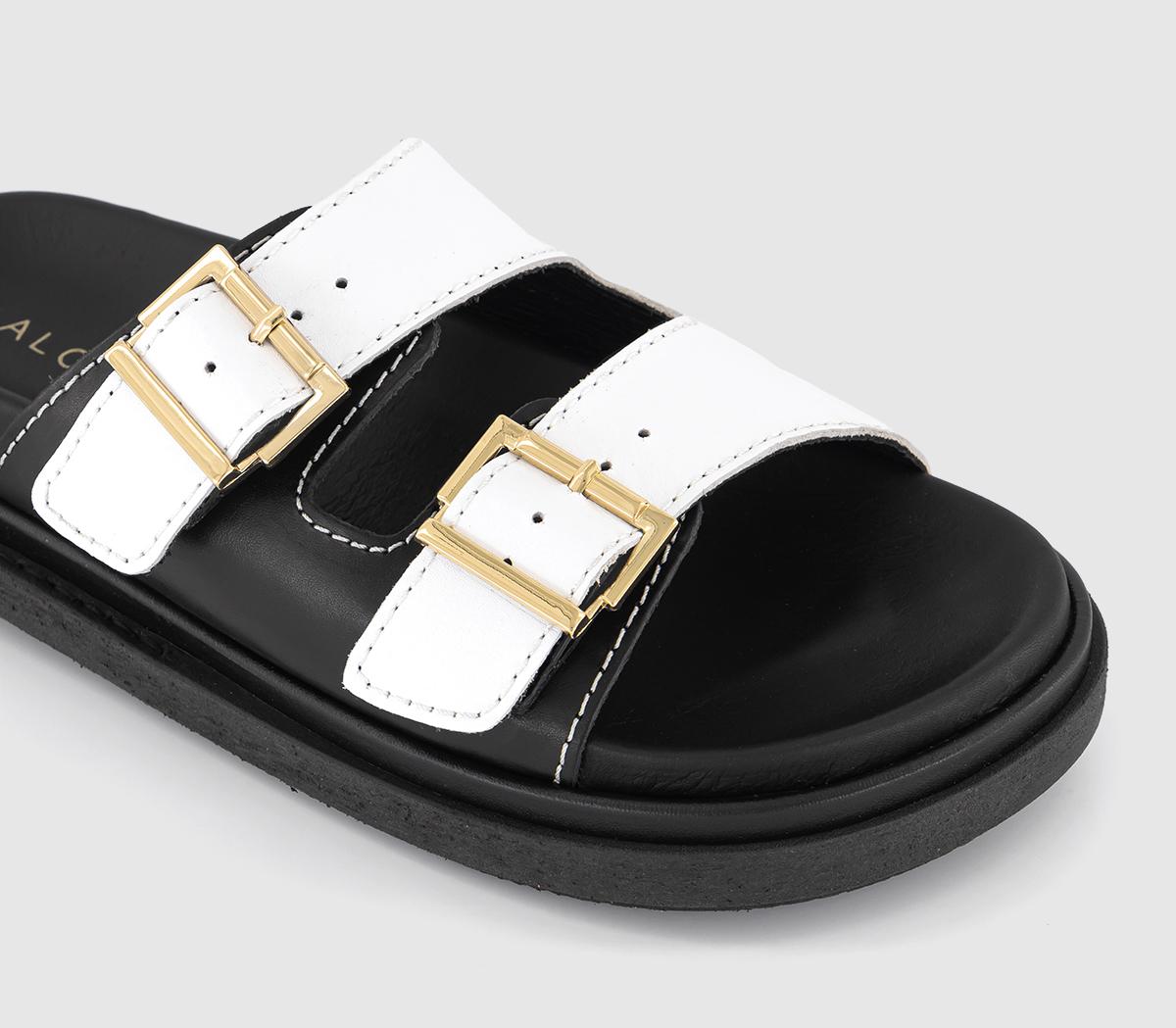 ALOHASBuckle Strap SandalsBlack White