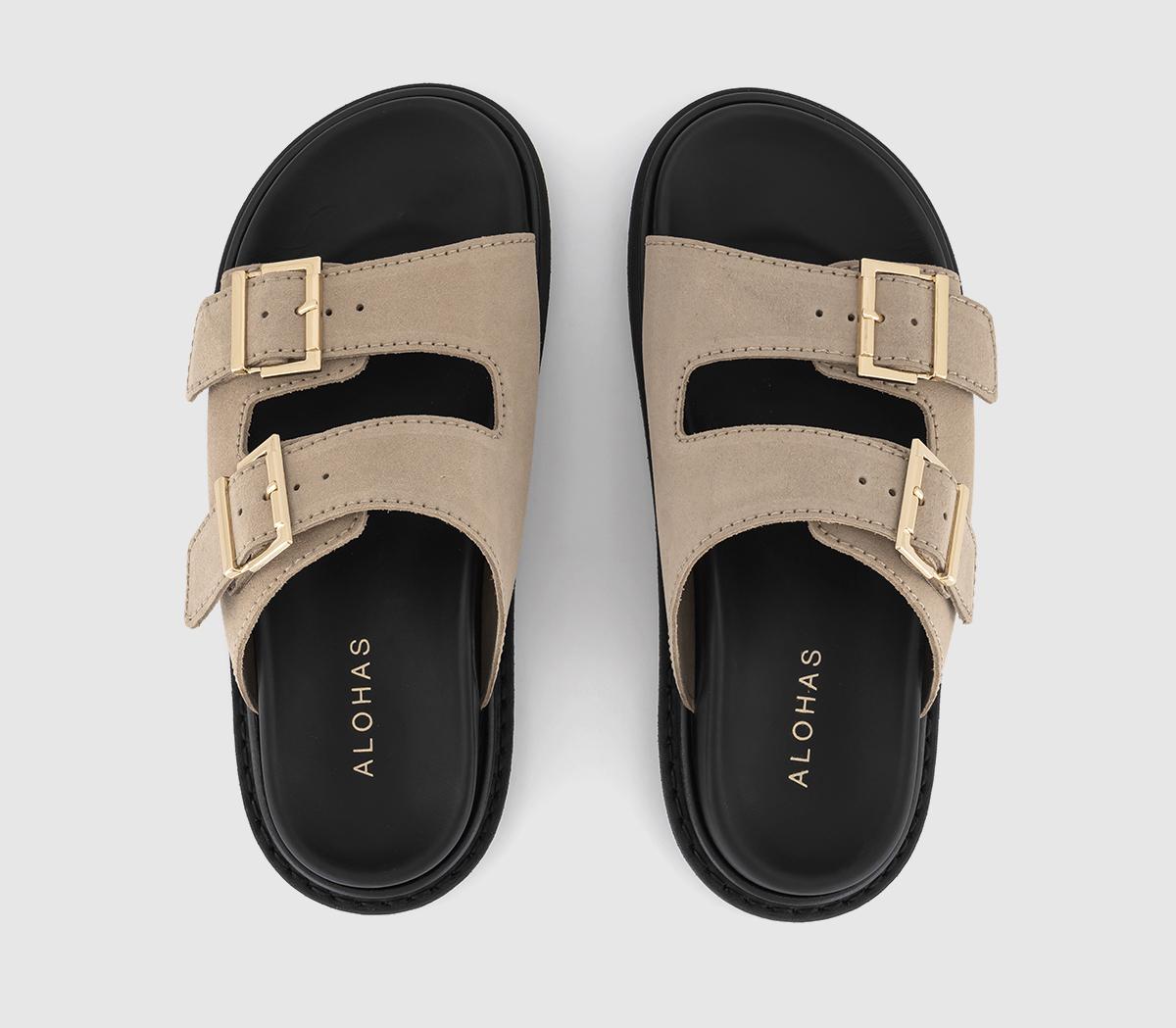 ALOHASBuckle Strap SandalsTaupe