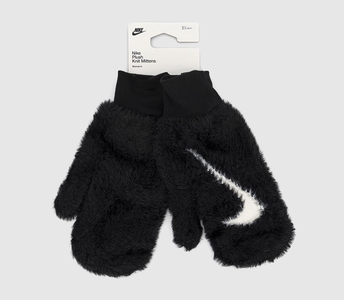Nike Accessories Plush Knit Mittens Black White, M/l