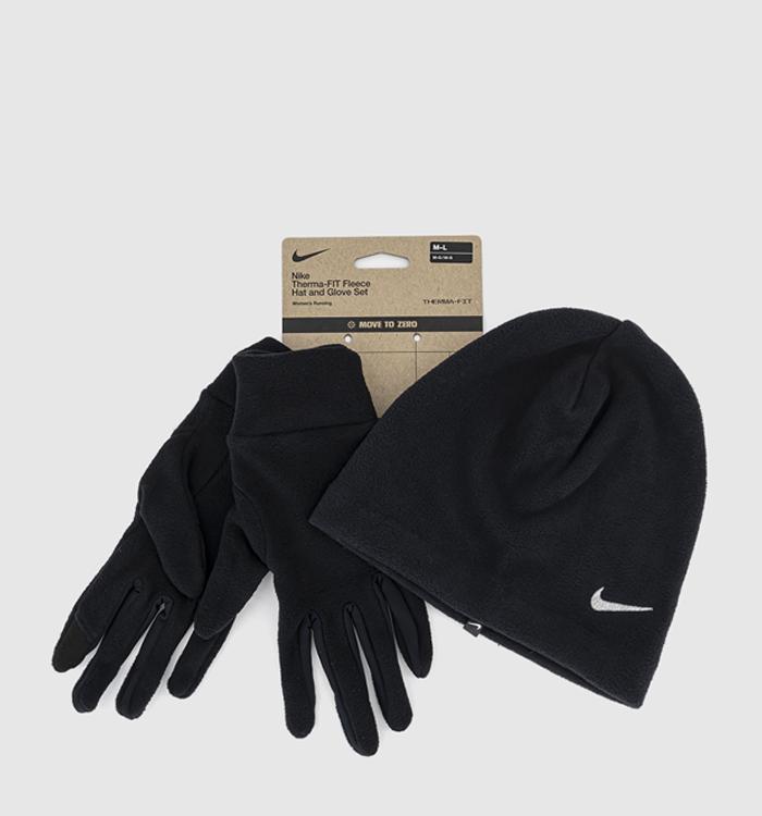 Nike Fleece Hat And Glove Set Black Black Silver