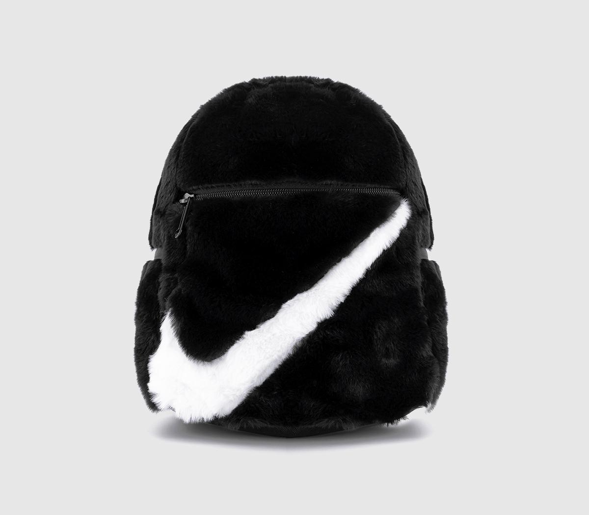 NikeNike Faux Fur Mini Backpack 6lBlack Black White