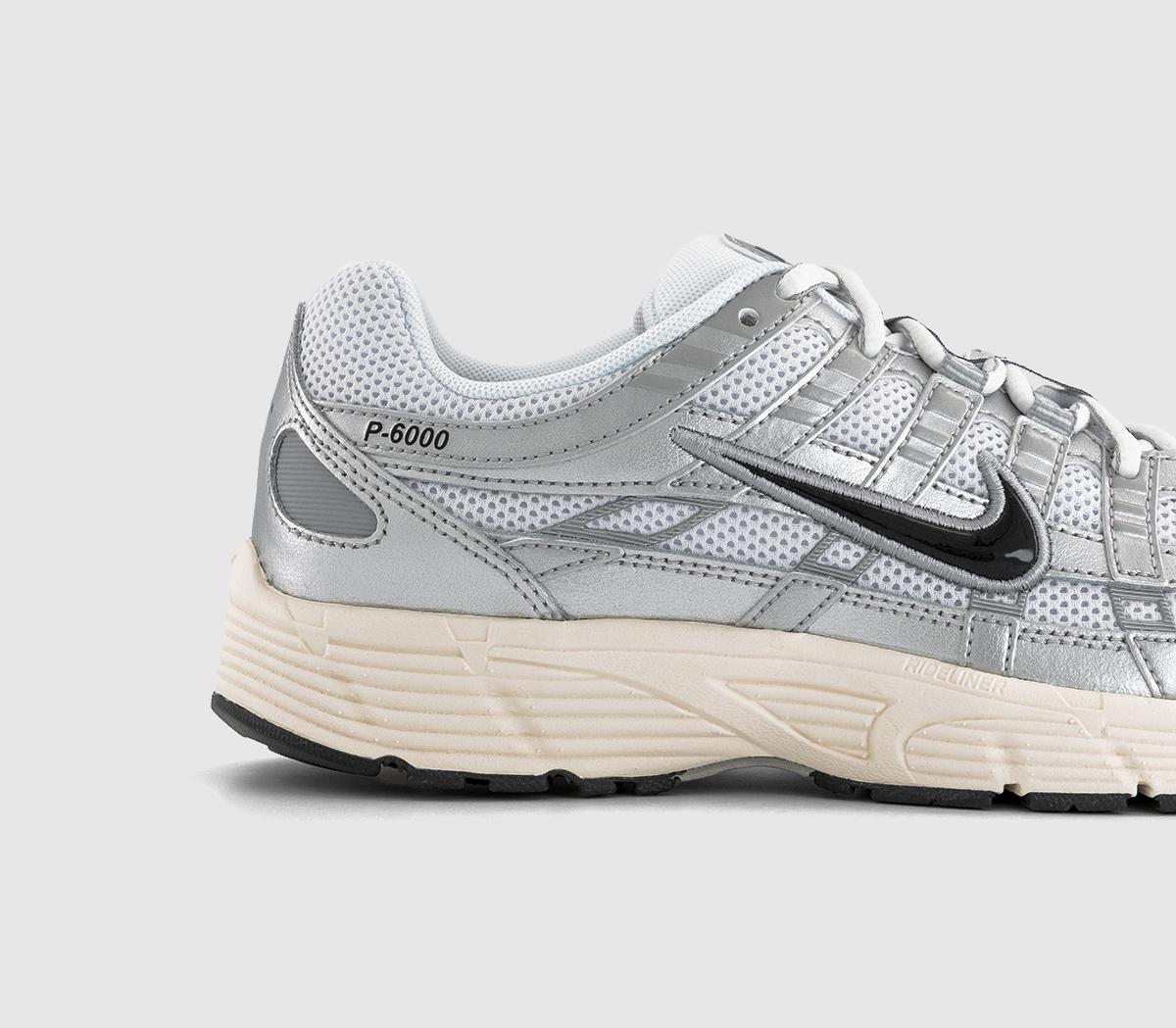 Nike P-6000 Trainers Nike P-6000 Trainers White Black Metallic Silver Silver