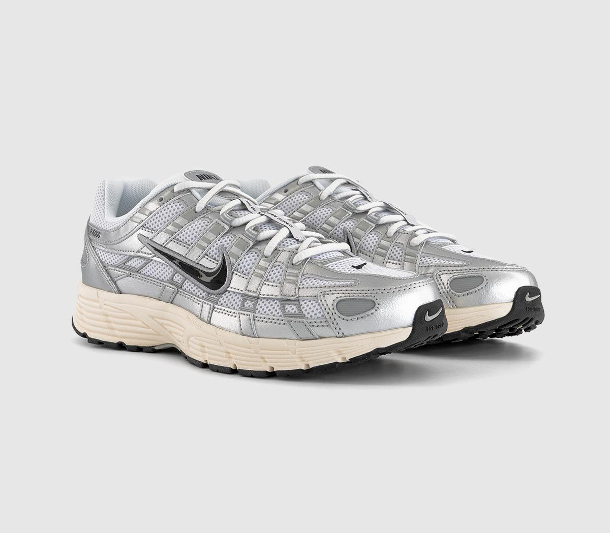 Nike P-6000 Trainers Nike P-6000 Trainers White Black Metallic Silver Silver
