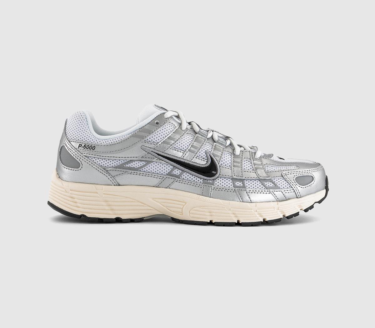 NikeP-6000 Trainers NikeP-6000 TrainersWhite Black Metallic Silver Silver