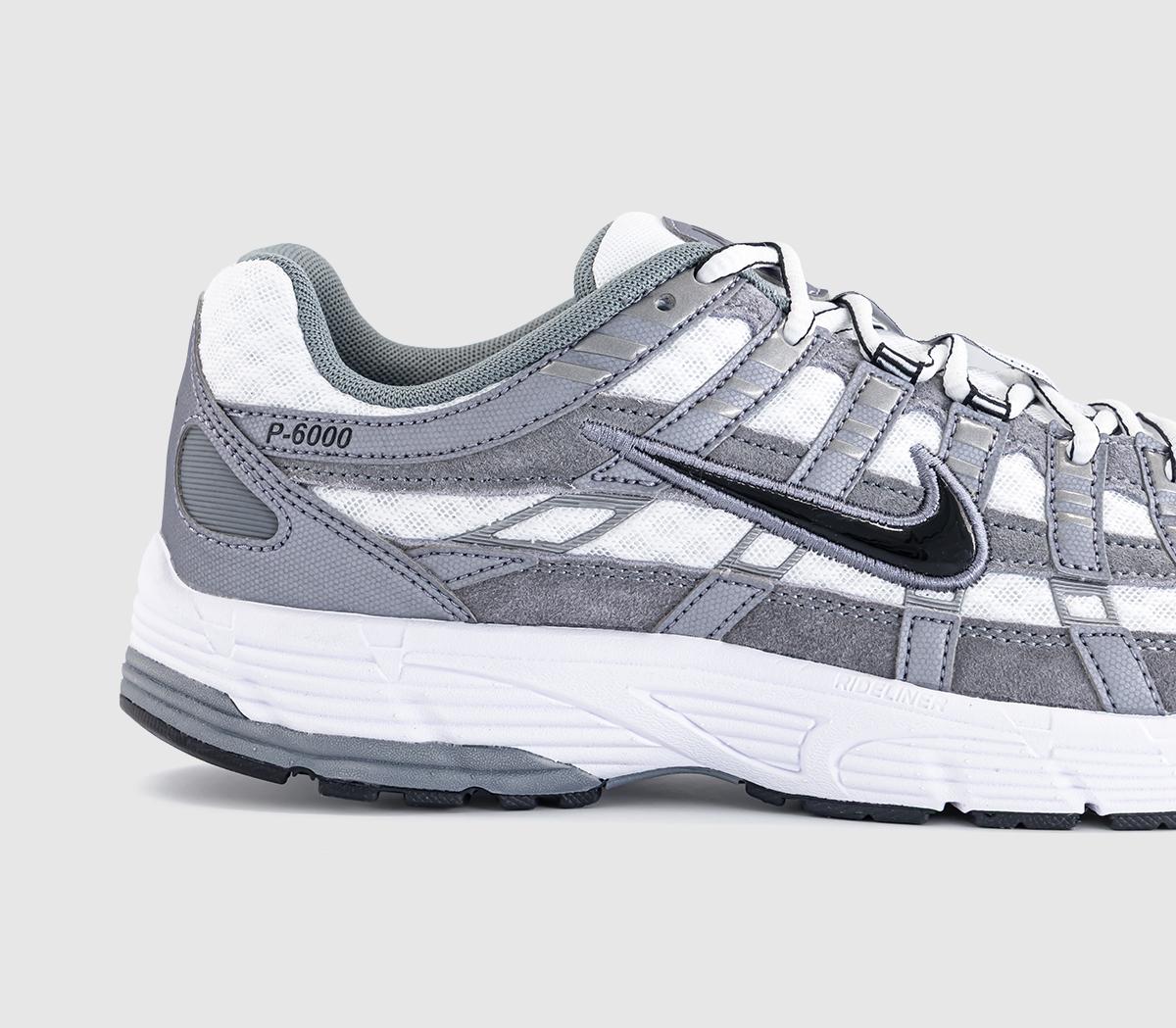 NikeP-6000 TrainersWhite Black Metallic Cool Grey Cool Grey