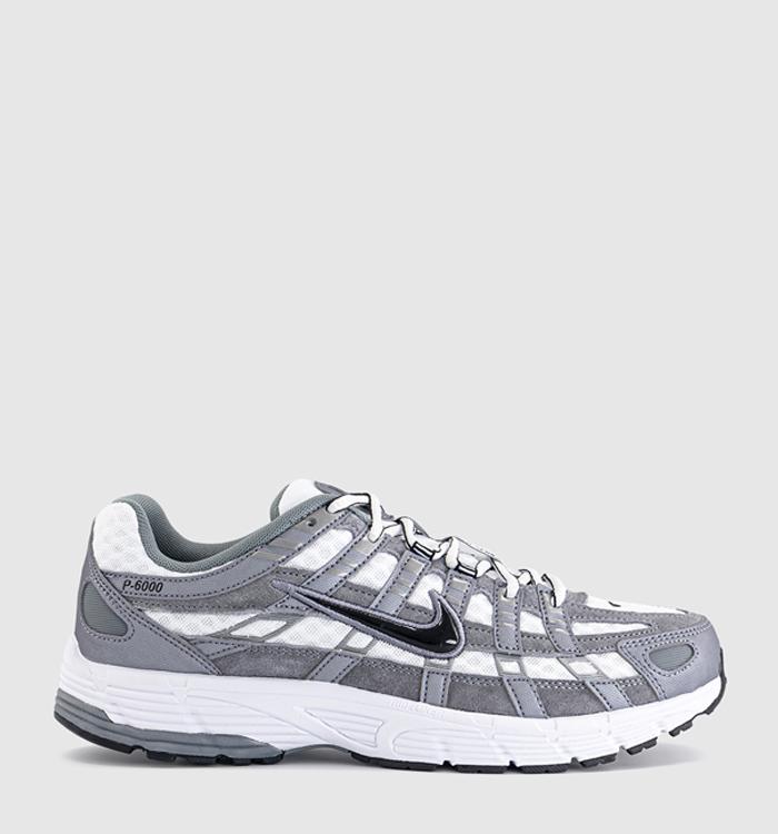 Nike P-6000 Trainers White Black Metallic Cool Grey Cool Grey